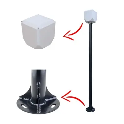 KAMERA KUTUSU TRK-150+154 / 1.5 MT METAL DİREK + TRK-154 KÜP İLE BİRLİKTE (7016 DÜZ MAT ANTRASİT FIRIN BOYALI ) 