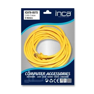 INCA ICAT6-05TS 5MT 24AWG CAT6 UTP PATCH KABLO SARI  