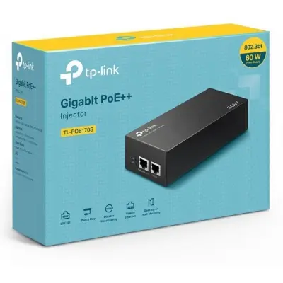 TP-LINK OMADA TL-POE170S 48VOLT 60WATT GIGABIT PORT POE ADAPTÖR  