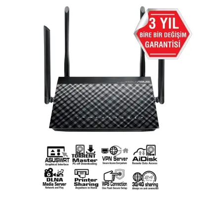 ASUS DSL-AC55U AC1200 4ANTEN ADLS/VDSL/FIBER MODEM  