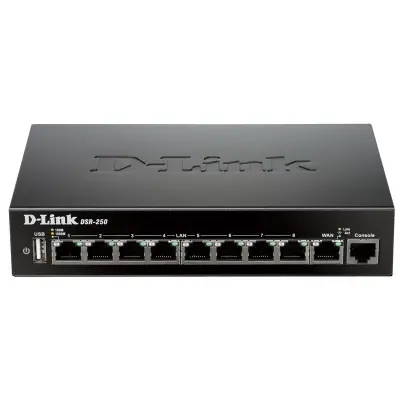 D-LINK DSR-250/A2A 8 PORT 10/100/100 BASE-TX VPN GATEWAY ROUTER DEMO 