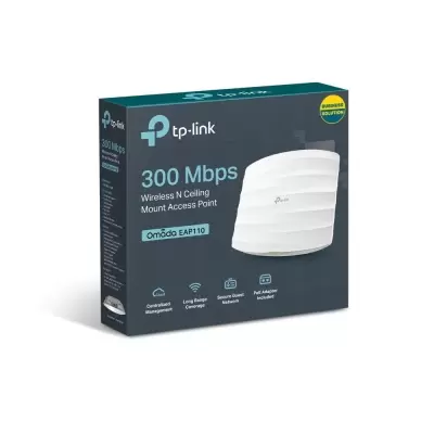 TP-LINK OMADA EAP110 1 PORT 10/100 2.4GHZ 300MBPS 2X4DBI ANTEN İÇ ORTAM TAVAN TİPİ ACCESS POINT(ADAPTÖRLÜ)  