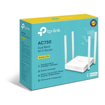 TP-LINK ARCHER C24 AC750 KABLOSUZ DUAL BAND ROUTER  