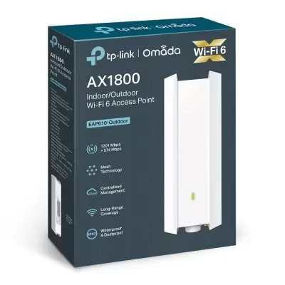 TP-LINK OMADA EAP610-OUTDOOR AX1800 DUAL BAND WIFI6 1XGBIT RJ45 574MBPS/2.4GHZ/1201MBPS/5GHZ ACCESS POINT (ADAPTÖRLÜ)  