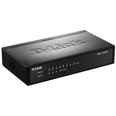 D-LINK DES-1008P/C1A 8X10/100 (4 PORT POE) METAL KASA 62W POE SWITCH