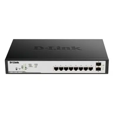 D-LINK DGS-1100-10MPP 8 PORT GIGABIT + 2X1GB SFP 242W POE L2 RACKMOUNT SWITCH  