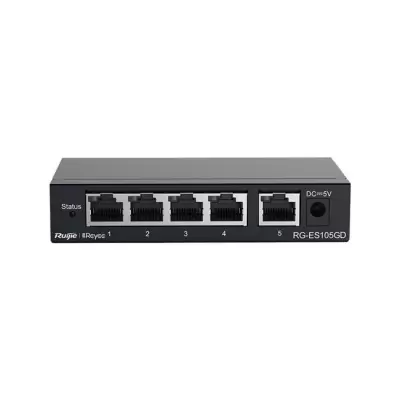 RUIJIE REYEE RG-ES105D 5 PORT 10/100 TAK CALISTIR METAL KASA SWITCH  