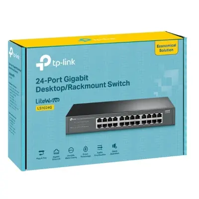TP-LINK LS1024G 24 PORT GIGABIT MASAÜSTÜ RACKMOUNT SWITCH  