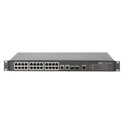 DAHUA PFS4226-24GT-370 24 PORT GIGABIT + 2X1GB SFP UPLINK L2 420W POE YÖNETİLEBİLİR RACKMOUNT SWITCH  