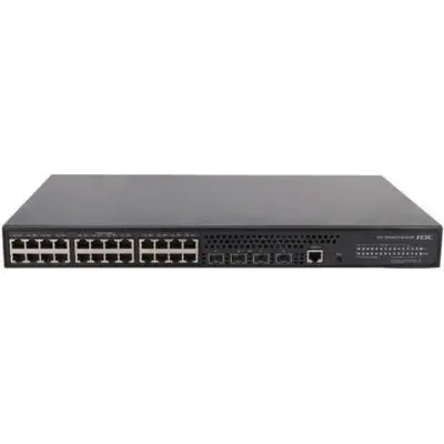 H3C LS-5024PV3-EI-HPWR-GL 24 PORT GIGABIT + 4X1GB SFP UPLINK YÖNETİLEBİLİR L2 370W POE RACKMOUNT SWITCH(9801A1QH)  