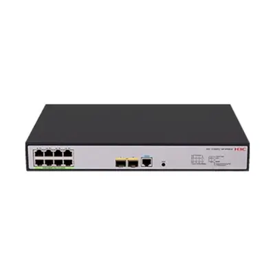 H3C 9801A4MQ S1850V2-10P-HPWR-EI 8 PORT GIGABIT+2X1GB SFP 1XCONSOLE PORT YÖNETİLEBİLİR 125W POE RACKMOUNT SWITCH  