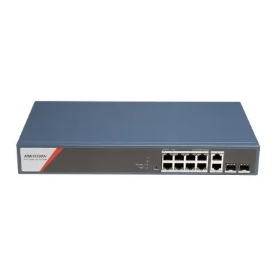 HIKVISION DS-3E1512HP-SI-8P2T2F 8 PORT GIGABIT + 2XGB RJ45/SFP UPLINK 130W 300 METRE POE YÖNETİLEBİLİR RACKMOUNT SWITCH 