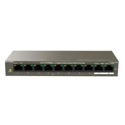 IP-COM F1110P-8-102W 8 PORT 10/100 + 2X RJ45 GIGABIT UPLINK 102W 250 METRE POE SWITCH  