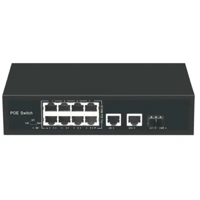 URANIUM 8X10/100 + 2X GIGABIT UPLINK 120W POE SWITCH 