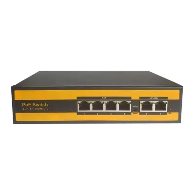 SENSEI POE-4002-78W 4X10/100+2X10/100 UPLINK 78W 250 METRE POE SWITCH  