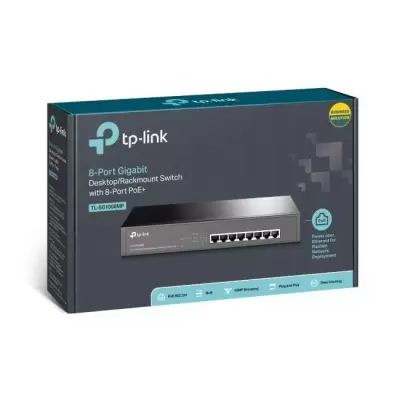 TP-LINK TL-SG1008MP 8 PORT GIGABIT 250 METRE POE MESAFE 153W RACKMOUNT SWITCH 