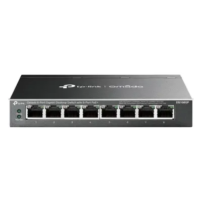 TP-LINK DS108GP 8 PORT GIGABIT 65W 250 METRE POE MESAFE METAL KASA SWITCH  