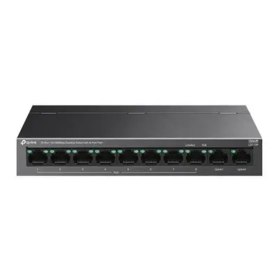TP-LINK LS110P 10 PORT 10/100MBPS 8-PORT POE+ 96W MASAÜSTÜ SWITCH 