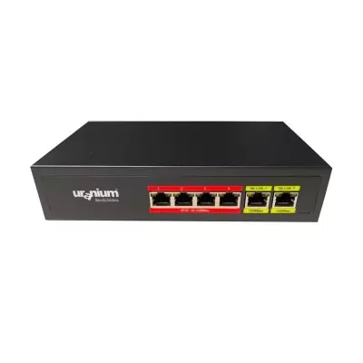 URANIUM POE-4002-48W 4 PORT 10/100 + 2 PORT 10/100 RJ45 UPLINK POE SWITCH(REALTEK CHIPSET) 