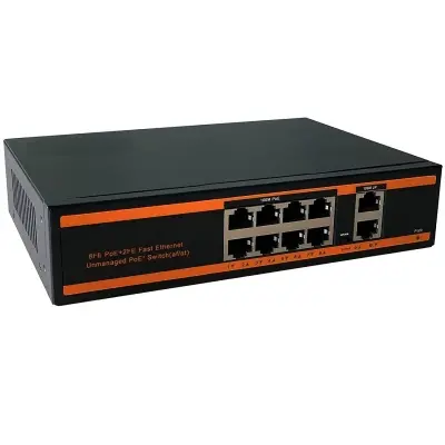 SENSEI POE-8002-150W 8X10/100+2X10/100 UPLINK 150W 250 METRE POE SWITCH 