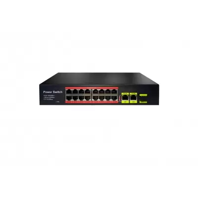 URANIUM POE-1621SFP-200W 16 PORT 10/100+2XGIGABIT RJ45+1XSFP UPLINK POE RACKMOUNT SWITCH (REALTEK CHIPSET)  