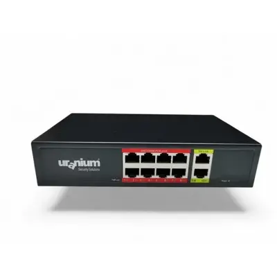 URANIUM POE-G8002-96W 8 PORT GIGABIT + 2 PORT GIGABIT RJ45 UPLINK POE SWITCH (REALTEK CHIPSET) 