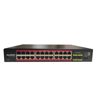 URANIUM POE-G2402SFP-300W 24 PORT GIGABIT+2XGB SFP UPLINK RACKMOUNT POE SWITCH (REALTEK CHIPSET) 