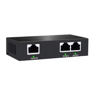 URANIUM POE-RP12 1 PORT POE GİRİŞ BESLEME+ 2 PORT POE ÇIKIŞ 10/100 METAL KASA POE REPEATER(REALTEK CHIPSET) 