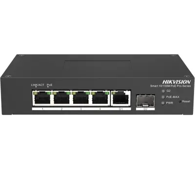 HIKVISION DS-3T1306P-SI/HS 4 PORT 10/100+1 PORT RJ45/1 PORT SFP UPLINK YÖNETİLEBİLİR 60W POE ENDÜSTRİYEL SWITCH  