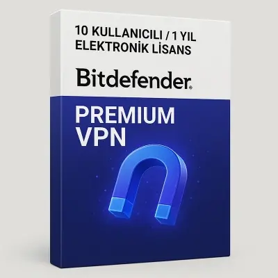 BITDEFENDER PREMIUM VPN  10 KULLANICILI / 1 YIL ELEKTRONİK LİSANS  