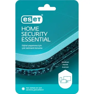 ESET HOME SECURITY ESSENTIAL 1 KULLANICI 1 YIL KUTU  