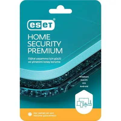 ESET HOME SECURITY PREMIUM 1 KULLANICI 1 YIL KUTU  