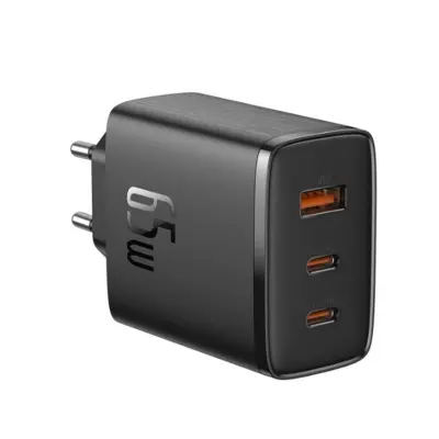 BASEUS CUBE PRO 2C+U P10152301113-00 65W DUVAR TİPİ HIZLI ŞARJ CİHAZI SİYAH ÇIKIŞ:USB X1, TYPE-C X2  