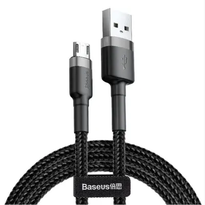 BASEUS CAFULE SIYAH 2.4A USB TO MICRO USB 1 METRE ŞARJ KABLOSU CAMKLF-BG1  