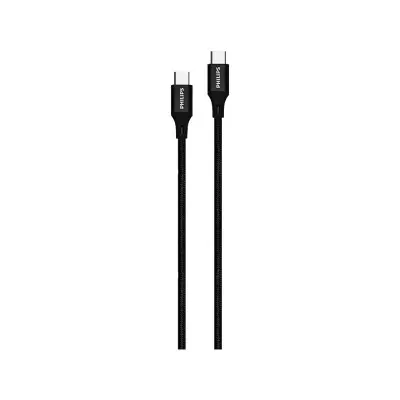 PHILIPS DLC5531C TYPE-C TO TYPE-C 1,2MT PD 480 MBPS SİYAH ÖRGÜLÜ ŞARJ KABLOSU 