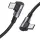 UGREEN USB-C 60W 3A QC PD ÇİFT TARAFI 90 DERECE ÖRGÜLÜ HIZLI ŞARJ KALOSU 2 MT SİYAH 70531