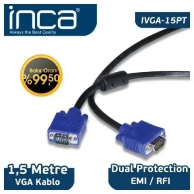 INCA IVGA-15PT 1,5MT VGA TO VGA BAKIR KABLO 
