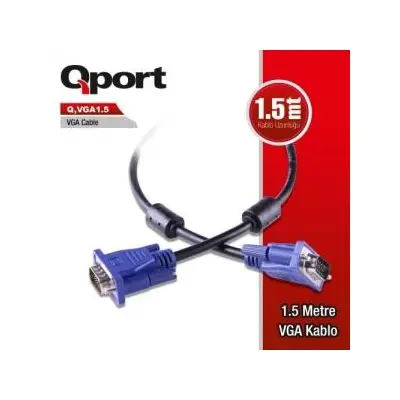 QPORT Q-VGA1.5 15 PIN FILTRELI VGA KABLO 1.5MT 