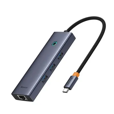 BASEUS ULTRA JOY 6IN1 MULTI GRI TYPE-C HUB GİRİŞ:TYPE-C ÇIKIŞ:USB X3, TYPE-C X1, HDMI X1,ETH RJ45 X1 B00052807813-00  