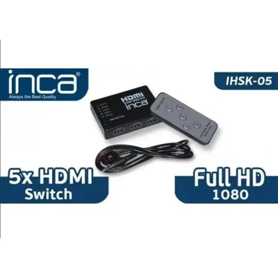 INCA IHSK-05 5 GİRİŞ 1 ÇIKIŞ UZAK. KUM..HDMI SWITC 
