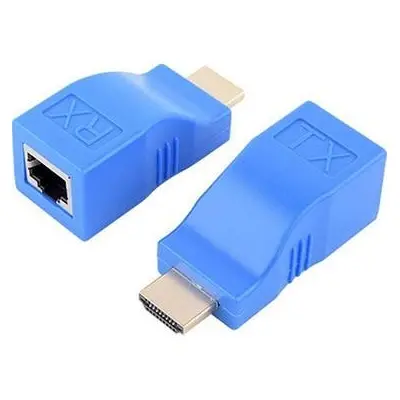 SENSEI CAT5/6 1080P CEVIRICI IKILI ADAPTOR MAVI 30MT HDMI EXTENDER  