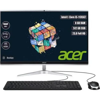 ACER ASPIRE C24-1650 DQ.BFSEM.006 I5-1135G7 8GB 512SSD 23.8 DOS AIO  