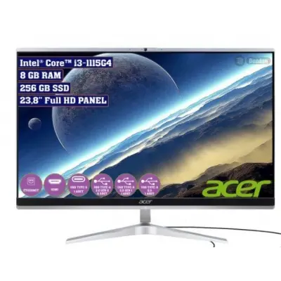 ACER ASPIRE C24-1650 DQ.BFTEM.001 I3-1115G4 8GB 256SSD 23.8 DOS AIO  